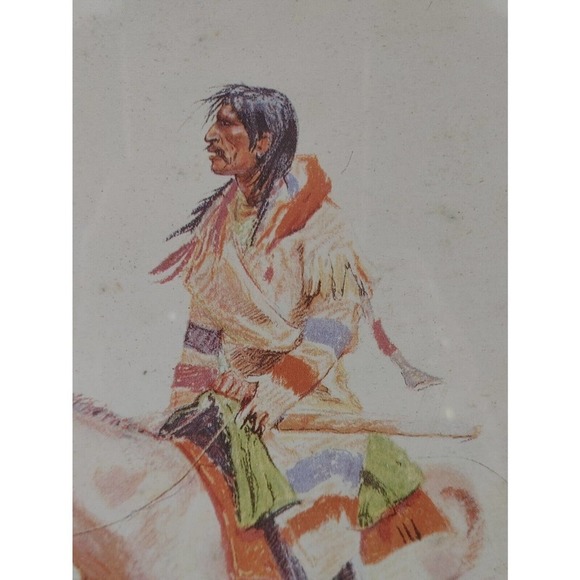 Vintage Frederic Remington "A Breed" 1956 Color Print Native American Framed - Picture 3 of 6